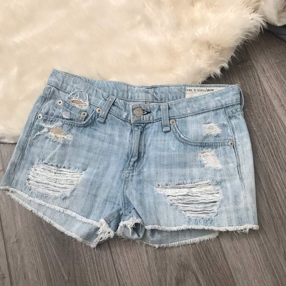Rag & Bone | light wash cut off denim shorts - Picture 1 of 8